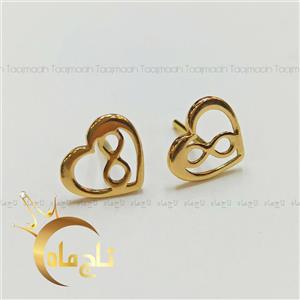 گلگوش طلا قلب و بینهایت تاج ماه کد h330005