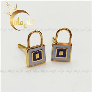 گلگوش طلا قفل چشم نظر مربعی تاج ماه کد h330001