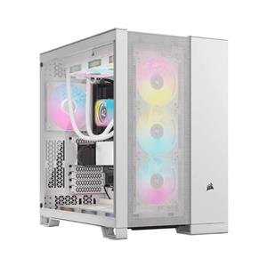 کیس کامپیوتر Corsair مدل 6500D White -AirFlow RGB Airflow Mid-Tower PC Case 