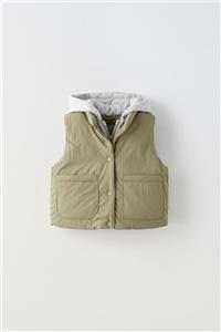 هودی بچگانه کد 365 CONTRAST PUFFER GILET WITH HOOD 