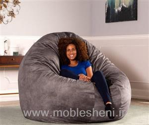 مبل شنی پشتی دار طوسی بزرگ تک نفره