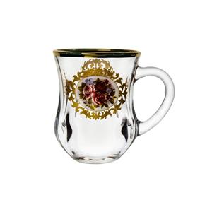 فنجان اسکالو مدل دیم طرح گل رز بسته 6 عددی