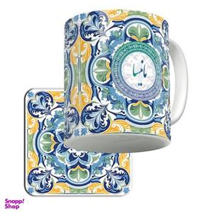 ماگ لاژید مدل اسم مانیسا کد YBPRSN به همراه زیرلیوانی