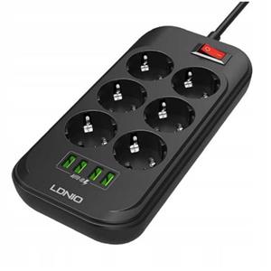 چندراهی برق الدینیو مدل SC6403 6Power Socket   4 USB PORT