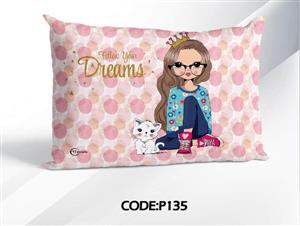 بالش کودک طرح دختر خجالتی کد P135