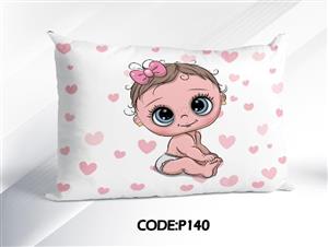 بالش کودک طرح دختر بچه خوشگل کد P140
