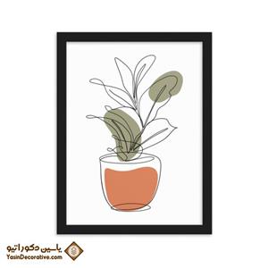 تابلو دکوراتیو مینیمال طرح گلدان نارنجی