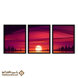 تابلو دکوراتیو گرافیکی غروب خورشید