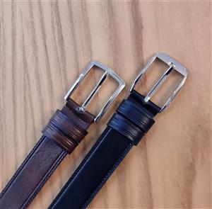 کمربند مردانه چرم مصنوعی 3.5 سانت ساده