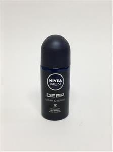 مام رولی نیوا مردانه DEEP تازه و خشک با زغال سیاه 50 گرمی NIVEA MEN deep segar kering 72 jam deodoran anti-bakteri black charcoal 