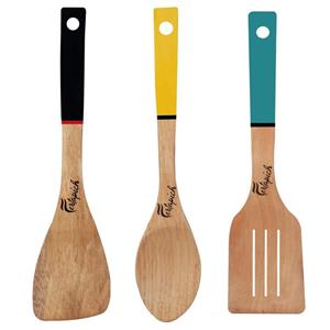 سرویس کفگیر و ملاقه 3 پارچه فرتاپیچ مدل چوبی کد 043