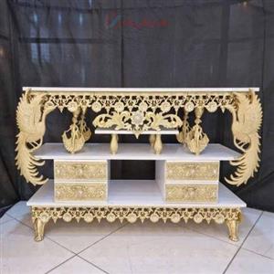 میز تلویزیون روکش برنز رویه ام دی اف آلومینیوم درجه 1، ورق ضخیم کد 612