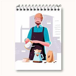 دفتر یادداشت 50 برگ خندالو مدل باریستا کافه چی کد 28140