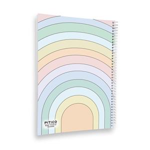 دفتر مشق 100 برگ پیتیکو مدل رنگی پاستلی کد 8765