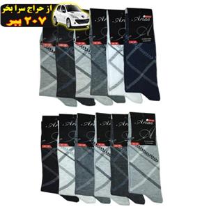 جوراب مردانه آرین طرح ۸ مجموعه ۱۲ عددی محصول104309