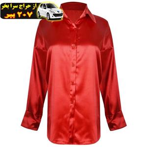 شومیز آستین بلند زنانه دکسونری طرح  ساتن  قرمزمحصول156967
