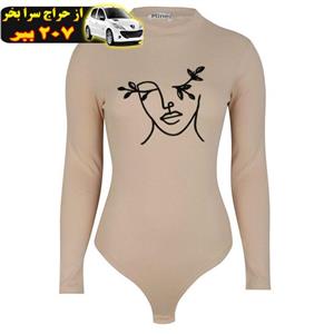 بادی آستین بلند زنانه دکسونری طرح  طرح رخ  کرم محصول162080