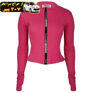 شومیز آستین بلند زنانه دکسونری طرح زیپ دارصورتی محصول162755