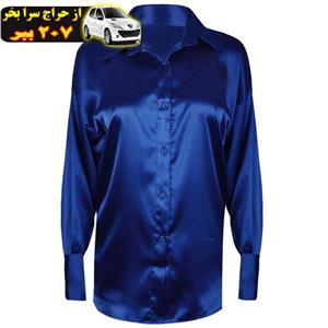 شومیز آستین بلند زنانه دکسونری طرح ساتن شماره 256006752  آبی تیره محصول159027