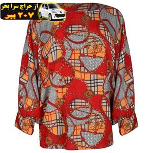 بلوز آستین سه ربع زنانه دکسونری طرح  یقه گرد  قرمزمحصول156231