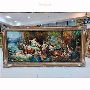 تابلو فرش بافت دست تبریز طرح پرکار 10 پری چله ابریشم مارکدار اصل کد 45.2