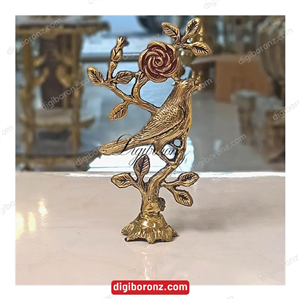 تندیس برنجی برنزی گل گنجشک