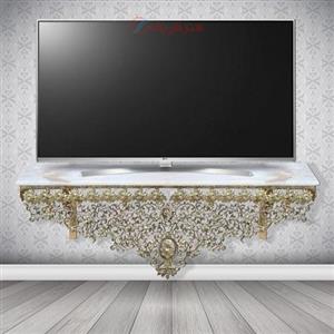 میز تلویزیون دیواری و رویه طرح سنگ بسیار کم جا کد 0a-375