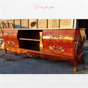 میز تلویزیون با چوب روس درجه یک و رنگ چند لایه پولیشی کد 0a-381