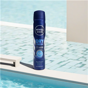 اسپری مردانه نیوا مدل dry fresh ضد تعریق و آنتی باکتریال 200 میلی NIVEA MEN skin active protection 72h dual protect 