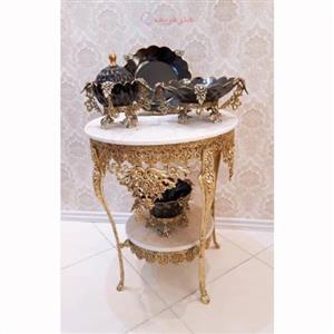 میز خاطره تاج آبشاری جنس آلیاژ آلومنیوم آبکاری برنج کیفیت عالی کد 0a-391