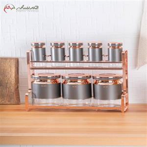 ست پاسماوری استندارآجار (acar) ترکیه، جنس شیشه ای، رویه فلزی درب فشاری