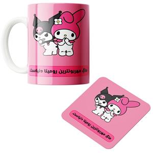 ماگ ناریکو مدل اسم شخصی طرح اسم رومینا کد 0180 به همراه زیرلیوانی