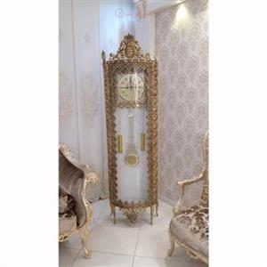 ساعت ایستاده مدل ویترینی، جنس آلیاژ آلومنیوم با آبکاری برنز کد 5565