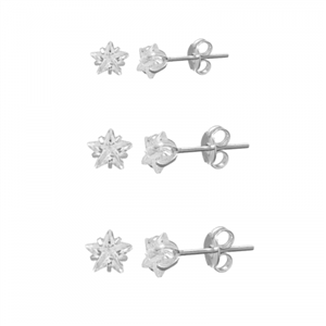 گوشواره میخی پک ۳ تایی مدل ستاره استیل کد w-er-124