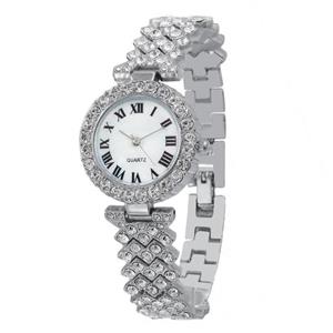 ساعت مچی عقربه ای زنانه مدل فول نگین لاکچری کد FN1