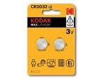 باتری سکه‌ای کداک مدل Kodak Max CR2032 پک 2 عددی