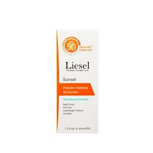 کرم ضد آفتاب رنگی مدل Sunsel با SPF 50 مناسب پوست چرب و مستعد آکنه حجم 40 میلی لیتر لایسل  Natural Beige