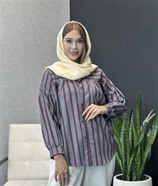 مانتو راه راه جلو چین کد1402