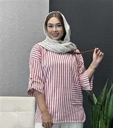 مانتو راه راه تک جیب کد 1400