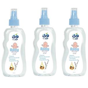 اسپری روغن بچه وی کر مدل  روغن آرگان و اسطوخودوس حجم 230 میلی لیتر مجموعه 3 عددی