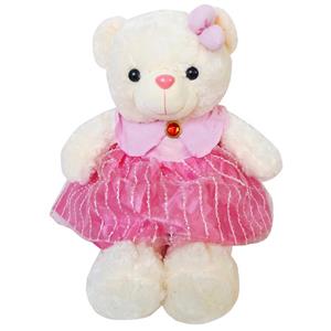 عروسک طرح خرس لباس نگین دار ارتفاع 70سانتی متر