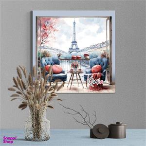 تابلو شاسی لاژید مدل اسم کیمیا طرح ایفل