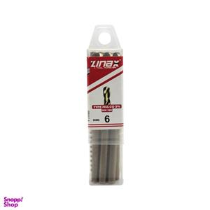 مته آهن زیناکس کد YP-HSS-DIN338-6MM سایز 6 میلی متر مجموعه 10 عددی