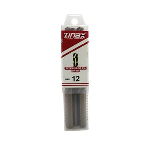مته آهن زیناکس کد YP-HSS-DIN338-12MM سایز 12 میلی متر مجموعه 5 عددی
