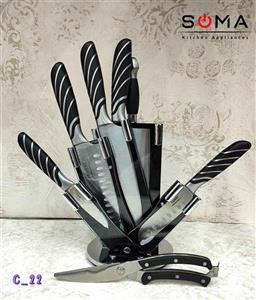 سرویس کارد آشپزخانه کمری مشکی باران  