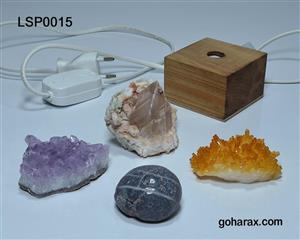 چراغ دکوری سنگ های آمیتیست عقیق ژیپس آراگونیت