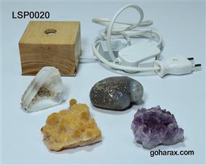 چراغ دکوری سنگ های آمیتیست عقیق ژیپس کلسیت