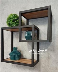 شلف دیواری چوب فلز مدل هوروش