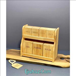 پاسماوری چوبی 7 پارچه استند دار دو طبقه کد 26.66