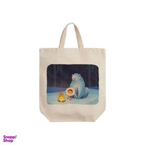 ساک خرید ترمه طراحان ایده مدل خرس و دخترک کد cfp1114 - S